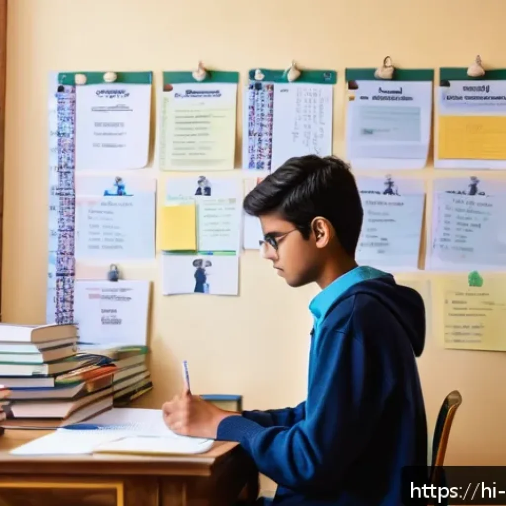 아동심리상담사 시험 준비 꿀팁 - A focused Indian student sitting at a clean study desk in a bright, cozy room decorated with motivat...