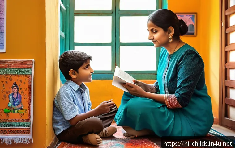아동심리상담사 협회 정보 - A warm and inviting counseling room with a Hindi-speaking child psychologist attentively listening t...